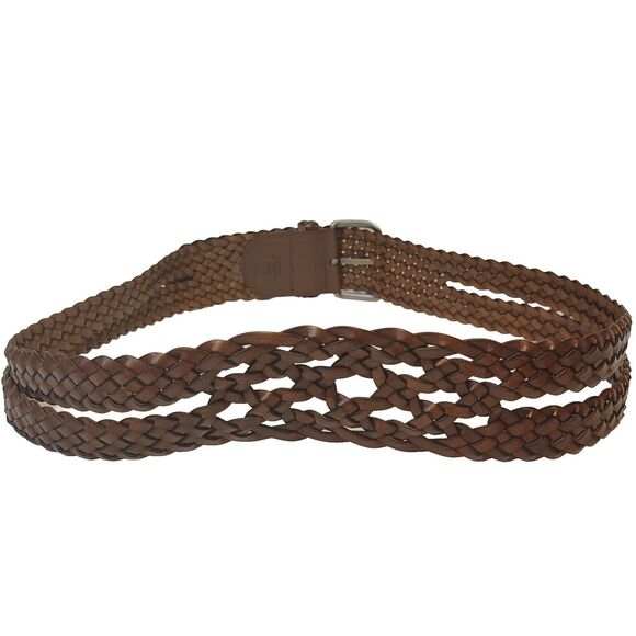 Women's Boho Belt Braided Brown Leather Size XL Belt - Picture 4 of 8